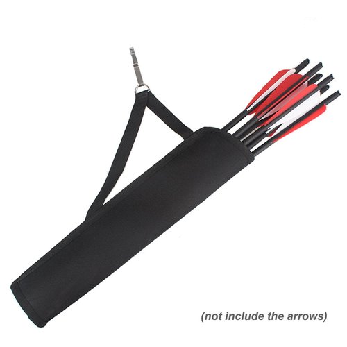 KRATARC Archery Crossbow Bolts Arrow Tube Hip Quiver Waist Hanged Bag for 18" 20" 22" Arrows (Black- 14.5"(Depth))