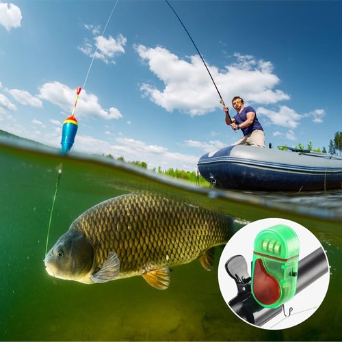 Fishing Bite Alarm with LED Light, 2025 New Smart Fish Bite Alarm Sound Bite Alert Bell with LED Lights, Upgrade Electronic Fishing Alarms Bite Alarms for Fishing Poles Multipack (2)