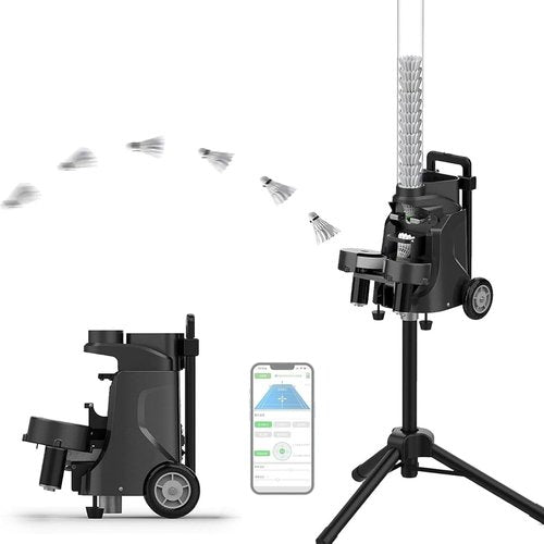 PB-MINI Portable Badminton Launcher. Badminton Practice Machine. Smart Shuttlecock Feeder. Adjustable Badminton Serving Machine. Perfect for Beginners and Pros alike