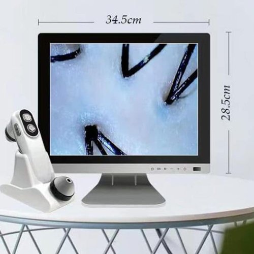 ZXSYYDS Skin Hair Scalp Detector Analyzer,15inch LCD Screen Digital Skin Detector, Multifunctional Scalp Detector Machine, Rechargeable Hair Follicle Skin Analyser Machine