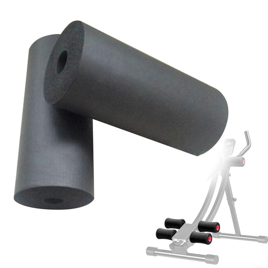 2PCS Foam Foot Pads Rollers, Fitness Equipment Replacement Foam Pads, High Density Foot Rollers For Leg Extension Machine Weight Benches Gym Workout Accessories, Black, 5.5-8.7 Inch (170mm)
