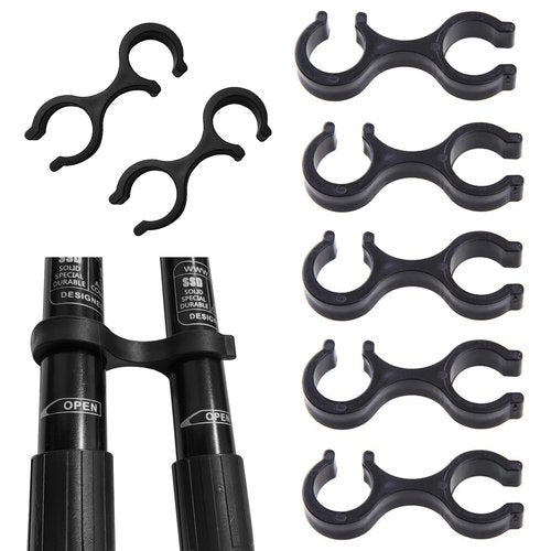 SquEqu 15 Pack Trekking Poles Clips Hiking Pole Clamps Connector Holder Organizer for Hiking Sticks Aluminum Ski Poles Walking Sticks Backpack Travel Trip Keep Poles Together Storage Stay in Place