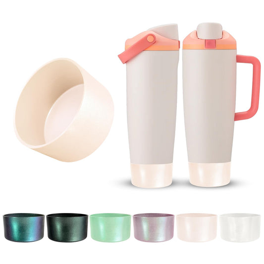 Glossy Gradient Silicone Boot for Owala 30 40 oz FreeSip Sway & Tumbler, Chameleon Metallic Glitter Bottom Bumper Cover, Anti-Slip Sleeve for Water Bottle Accessories, BPA-Free (Sparkling Sherbet)