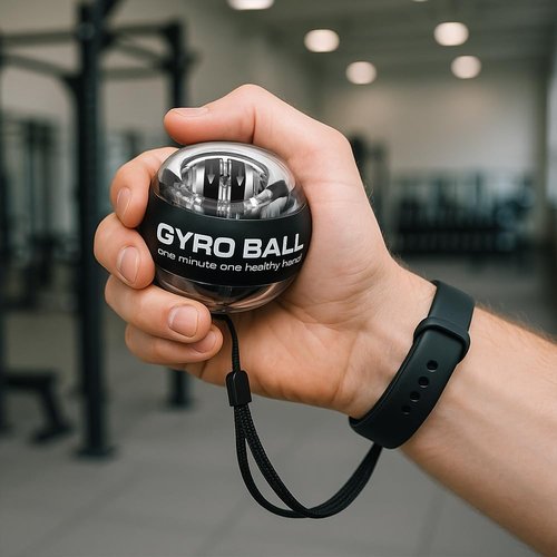 Curaball Hand Exerciser with Counter, 2025 New Auto-Start Wrist Trainer Ball, Gyroscopic Wrist Exercise Ball with Led Lights for Strengthen Arms, Fingers and Muscles Workouts (Black-A, with Counter)