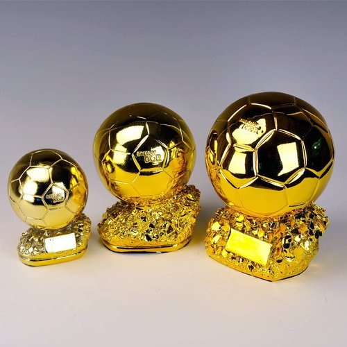 SUSANMAISON Golden Ballon Football Championship Prize Trophy Customizable Player Award Soccer Replica Fan Collectible Birthday Gift (25cm/9.8inch)