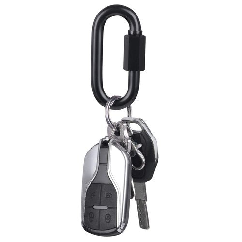 BEWISHOME D Shape Locking Carabiner,Black Quick Links,Durable Chain Links,Heavy Duty Chain Connector,Black M8 HDK03H