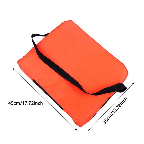 Boat Throwable Flotation Device 18x14in High Buoyancy Boat Throw Cushion with Strap Waterproof Throwable Flotation Device for Boating, Swimming, Rescue (Orange)