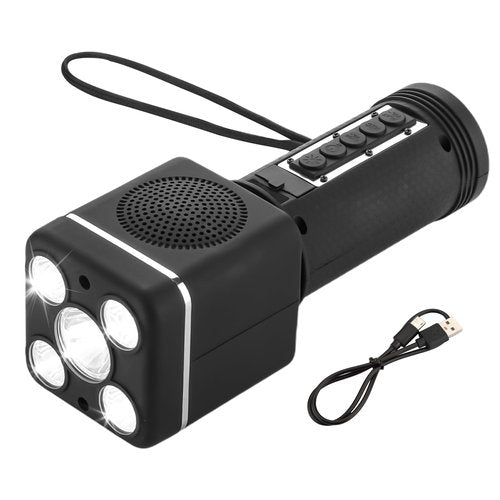 UZOCHI Rechargeable Megaphone Bullhorn, Portable Bluetooth Loud Speaker with Built-in Siren and Recording, 3 LED Modes, Design for Outdoors, Camping, Rescue