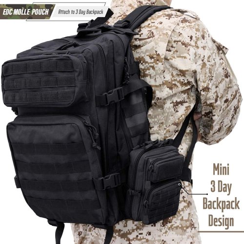 LIVANS Tactical Molle Utility Pouch, EDC Tool/Tactical Phone, Mini Waist Pouches Medical IFAK Pack Design of 3-Day Assault Backpack