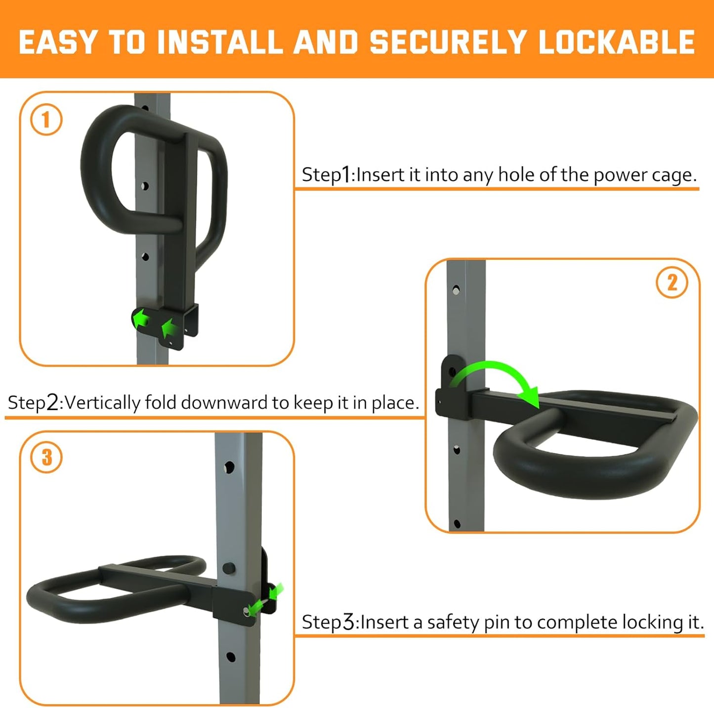 2025 Upgrade Multi Grip Dip Bar Attachment for 2" x 2" Power/Squat Rack – Wide & Narrow Grip Handles, 500 lbs Capacity, Easy Installation for Strength Training (5/8" or 1" Hole)