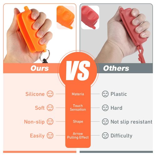 AHOSOUTLY Archery Arrow Puller Target Remover Gripper with Hanging Buckle,Anti Slip Pull Out Arrow Tool and Protect Palms Orange