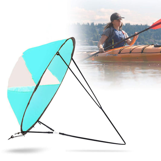 IFFANY 42"" Portable PVC Downwind Wind Paddle Instant Popup Board Sail Kayak Accessories, 1, blue