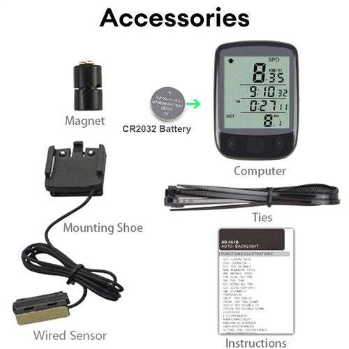 Bikes Mileage Tracker - LCD Display Waterproof Bikes Speedometer | Bicycles Odometer | Speedometer Bicycles Speedometer | Clear Data Bikes Computer, Cycling Supplies for Scooters