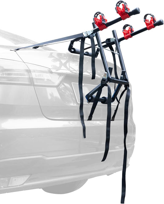 2 Bike Hitch Mount Rack for Car, Truck, SUV, Minivan with 1-1/4" & 2" Hitch, Bicycle Carrier Racks with Straps Red