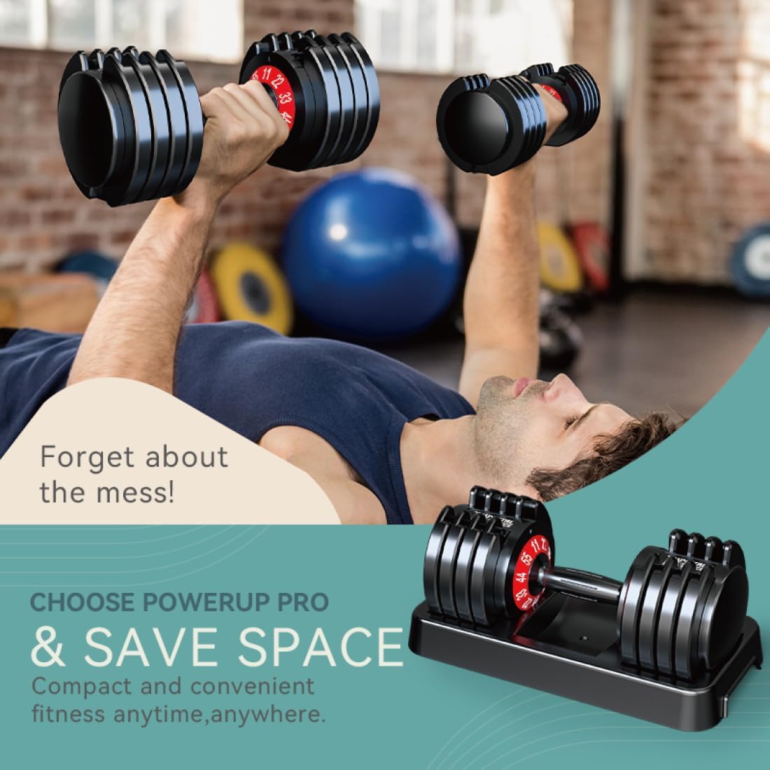 25/55lbs Pair Adjustable Dumbbells Set, Dumbbells with Anti-Slip Metal Handle for Exercise & Fitness Fast Adjust Weight for Full Body Workout Fitness