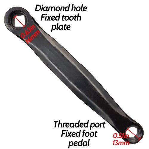Miayaya 170mm Bicycle Crank Arm Bike Crank Left Arm Aluminium Alloy Crank Arm Set Replacement for Electric Bicycle Folding Bicycle Hybrid Mountain Bicycle Road Bike Horizontal (Black, Diamond Hole)