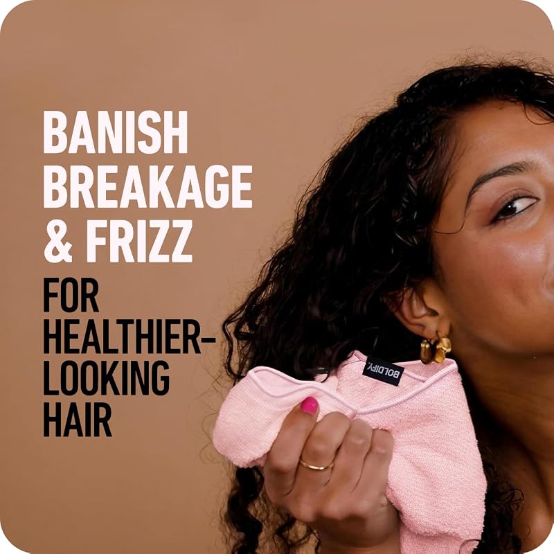 Boldify Pink Quick-Dry Microfiber Hair Towel Wrap for Thin & Curly Hair – Women