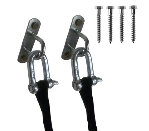 Wall and Ceiling Double Kit Anchor Mount with D Rings Fitness Point Shackles Home Gym 900 lbs Body Weight Strength Training Systems Indoor Outdoor Yoga Swings Crossfit EquipmentSuspension Straps