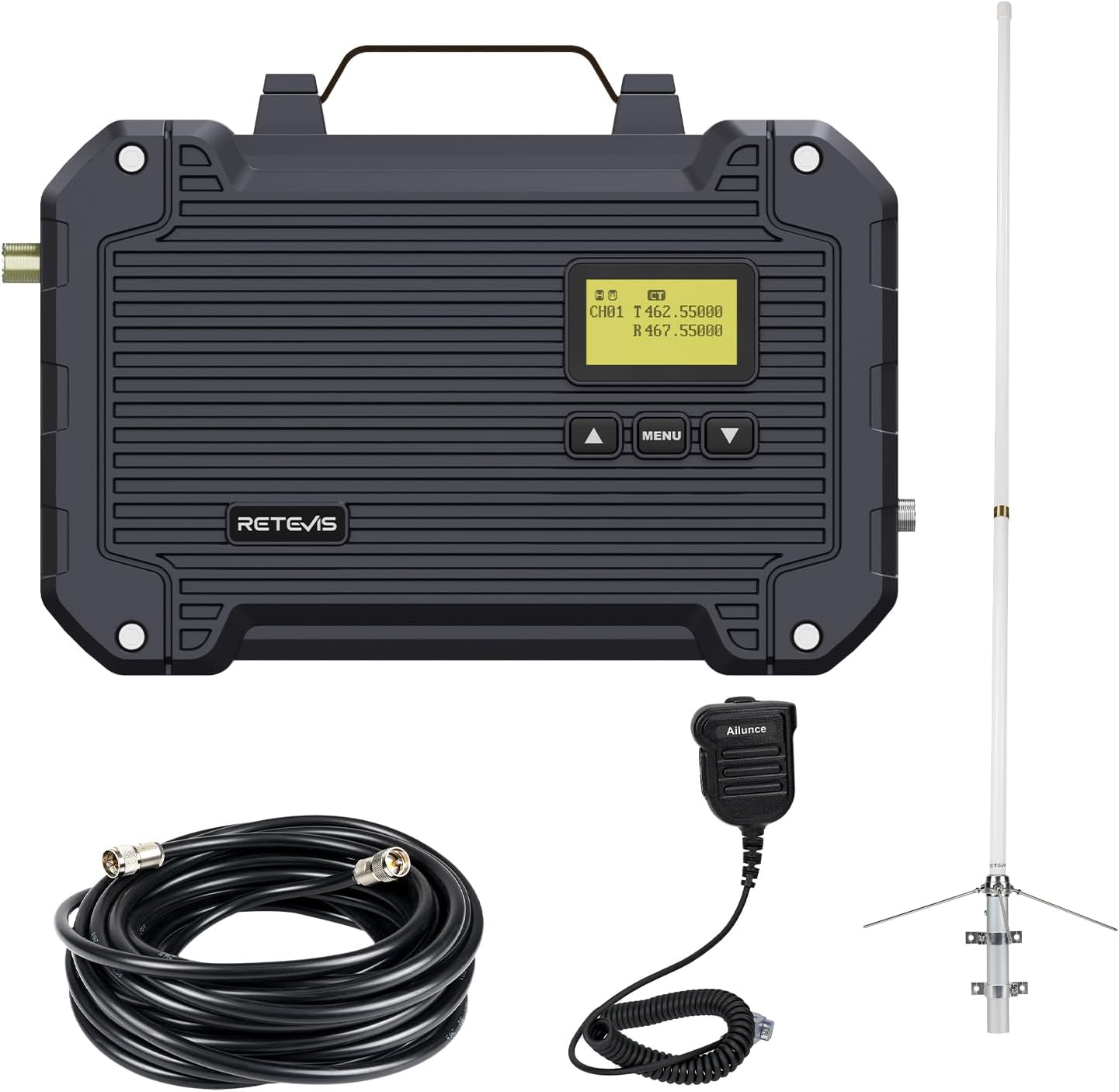 (3rd Gen RT97) Retevis RT97L Up to 25W GMRS High-Power Repeater, IP66 Waterproof, Long Range Base Station Compatible with Raspberry Pi for Farms, Remote Areas & Home Use (1 Pack)