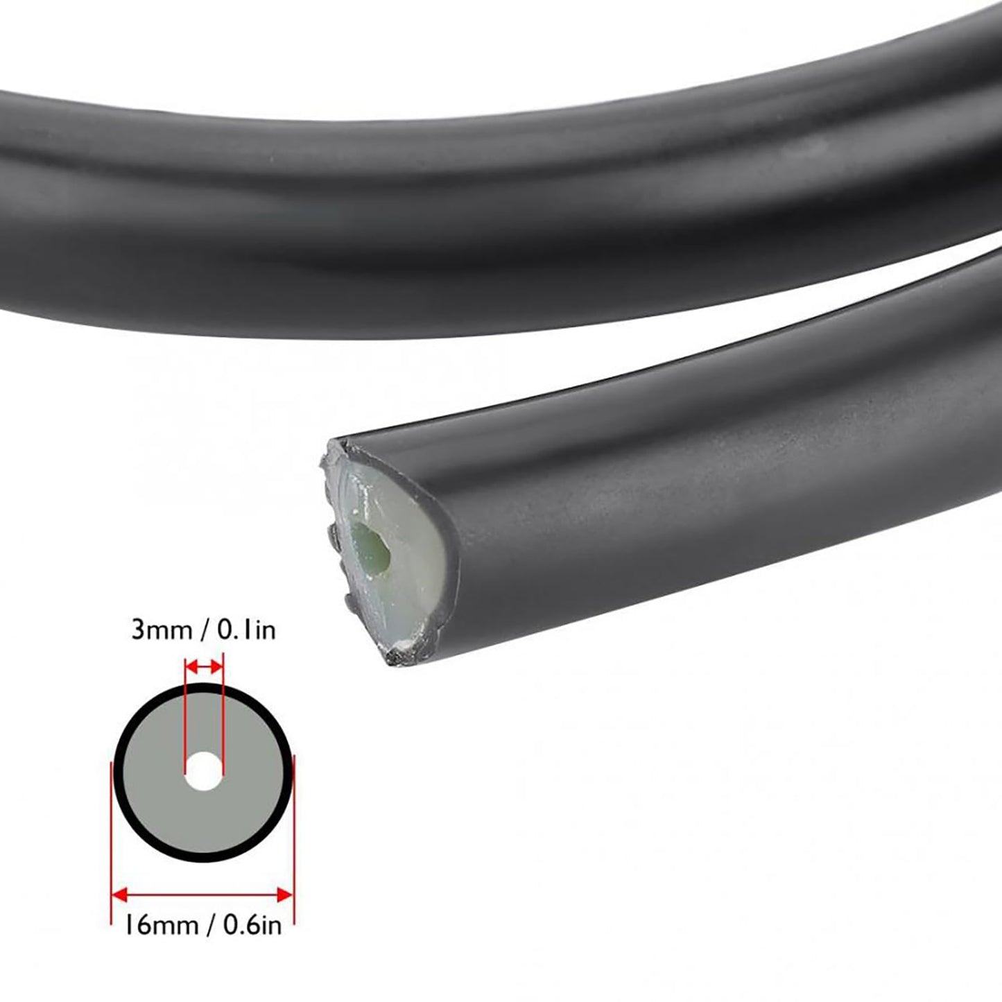 3 Meters Speargun Rubber Tubes Natural Latex Spearfishing Hunting Fish Hose High Elastic Accessory Equipment Multiple Size Options 3 * 18mm (3 meters, 3 * 16mm)
