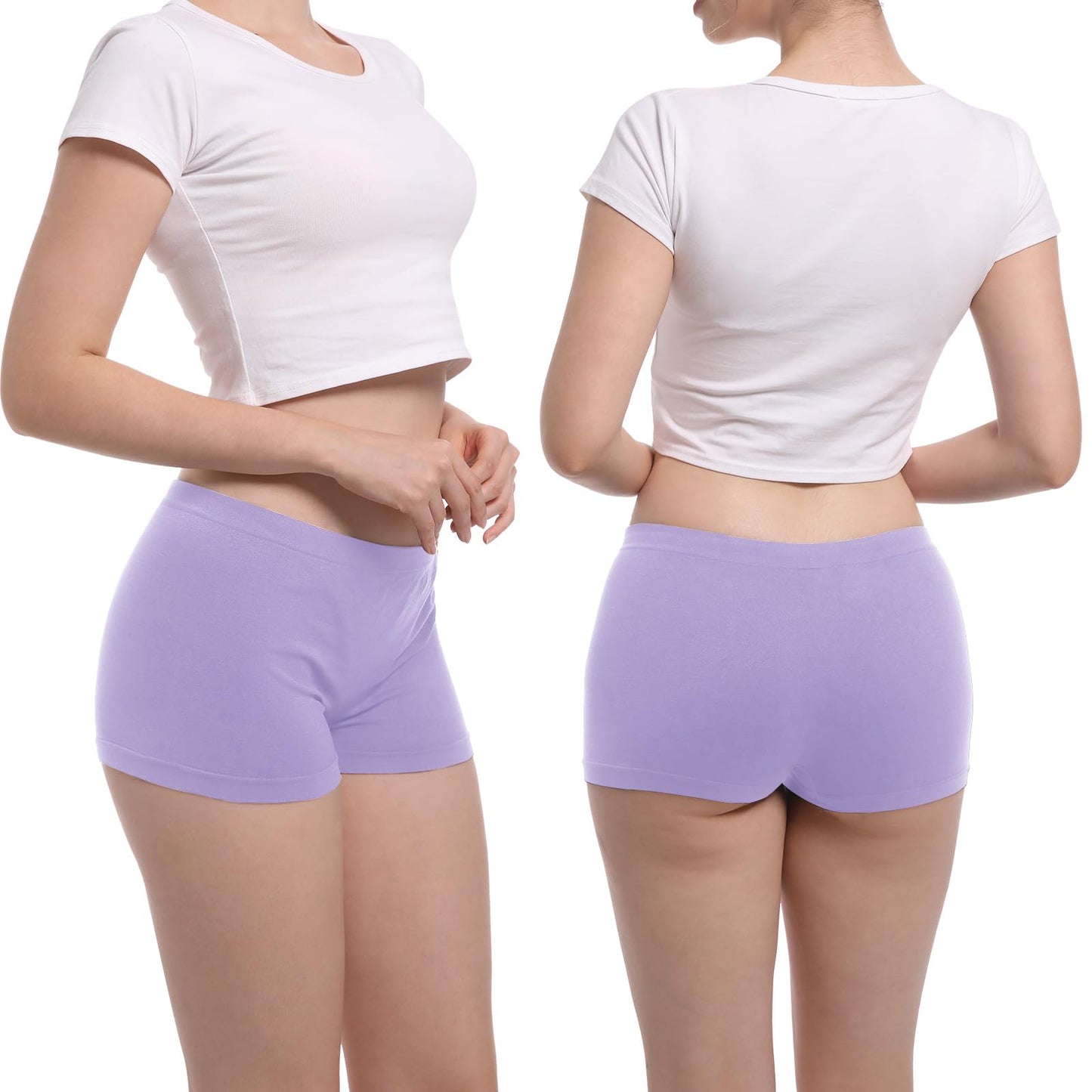 PSEFNAGX 6 Pieces Stretch Comfort Women Boyshort Fall Plate Sexy Panty Underwear Size Small