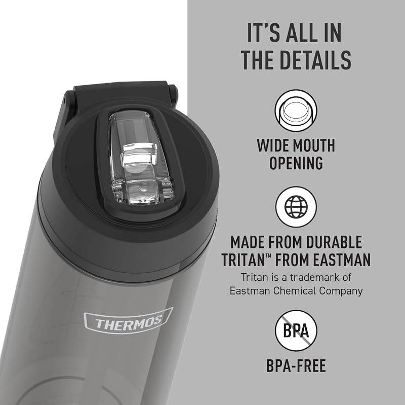 Thermos Icon Series 26oz Water Bottle with Straw Lid - Tritan by Eastman, Smoke