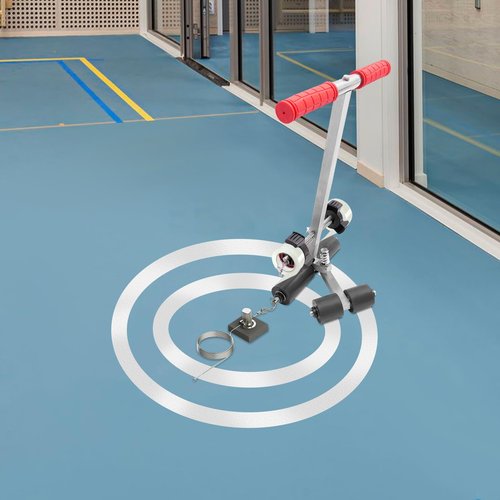 Striping Line Marking Machine, Hand-Push Tape Sticking Machine, Lane Marking Applicator, Manual Floor Court Paint Circles Striping Pasting Equipment for Basketball Road Parking Space