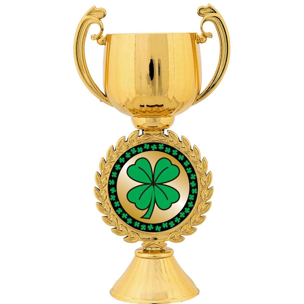 Crown Awards Personalized Clover Trophy, 7.25" Gold Cup 4 Leaf Clover Trophies with Free Custom Engraving 1 Pack Prime
