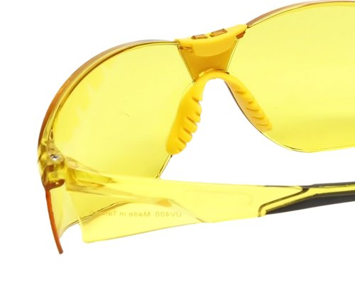 Calabria Drop Shot Yellow Crystal Black Sport Safety Glasses for Pickleball Eye Protection for Women Pickleball Glasses for Men Racquetball Glasses for Men Cricket Glasses Safety Shades Squash Golf