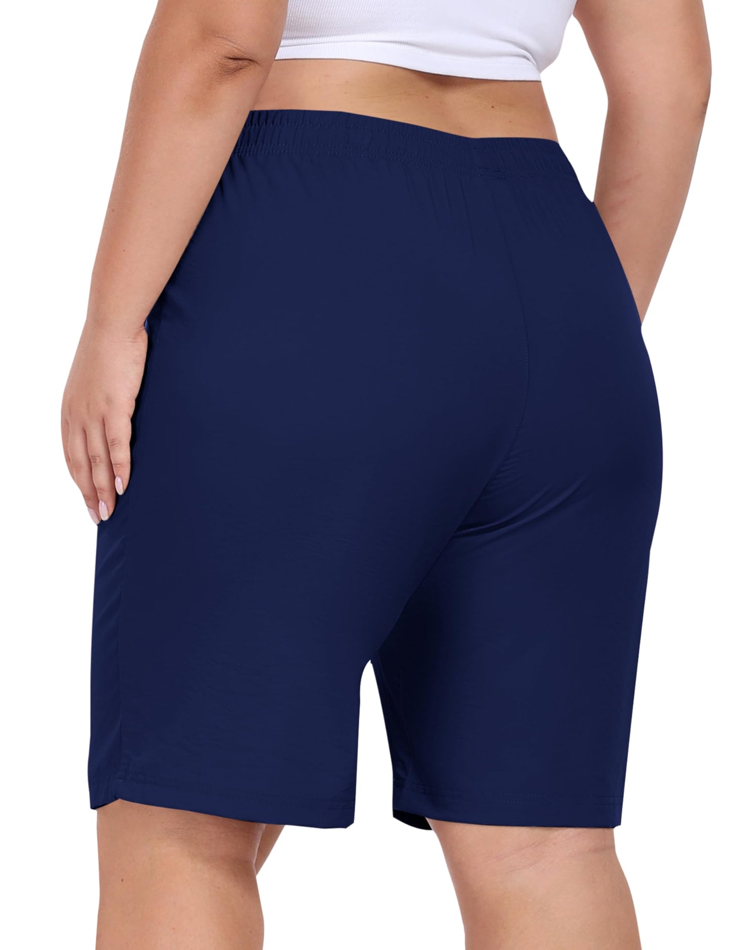 MoFiz Women's Plus Size Hiking Cargo Shorts Quick Dry Lightweight Summer Shorts with Pockets Navy 3XL