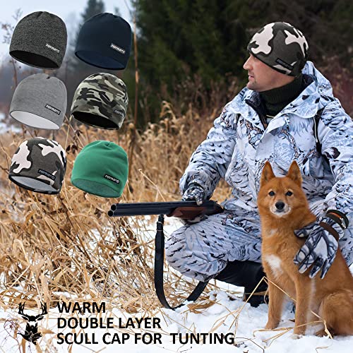 EMPIRELION Softshell Winter Fleece Lined Beanie Hats, 9" Running Skull Cap Thermal Tactical Watch Cap Men Women
