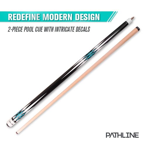 Pathline Pool Cue Stick - 58 inch Canadian Maple Billiard Pool Stick (Blue 21oz)