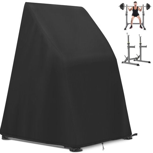 Safipotts Squat Rack Cover Compatible with K KiNGKANG, 420D Heavy Duty Waterproof Workout Equipment Cover with Corner Buckles, Fitness Equipment Covers with Drawstring, Black