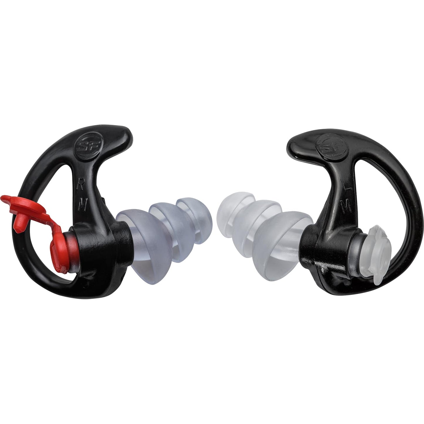 SureFire EP4 Sonic Defenders Plus Filtered Earplugs, Triple flanged Design, Reusable, Black, Medium
