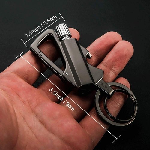 Permanent Match with Bottle Opener Metal Keychain Lighter, Reusable Waterproof Flint Matchstick Fire Starter for Camping Hunting, Great Gift Ideas Gold (Balck* 2PACK)