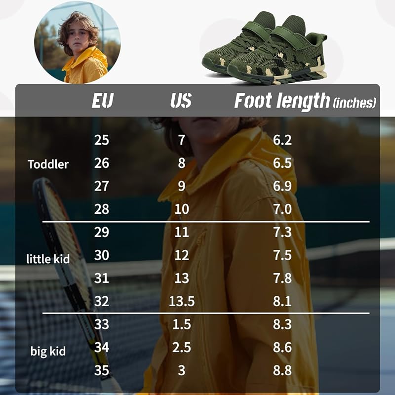 Camouflage Kid Sneakers - Lightweight Breathable Knit Upper, Non-Slip Outsole, CDLHHM Boys Girls Shoes 11 Little Kid