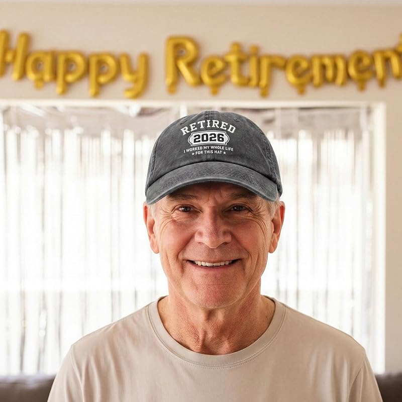 Retirement Hat for Men and Women – 2026 Gift for Dad, Mom, Coworker, Teacher (Dark Grey)