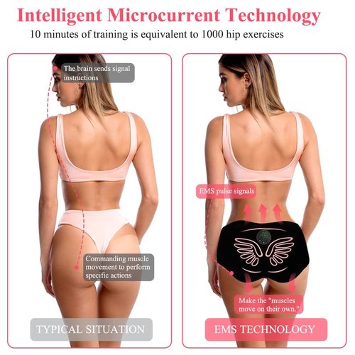 Hip Trainer, Butt Lifting Machine Glute Muscle Stimulator, 8 Modes & 20-Level Intensity Muscle Toner Stimulator, EMS Muscle Stimulator Booty Trainer for Women Men Home Fitness
