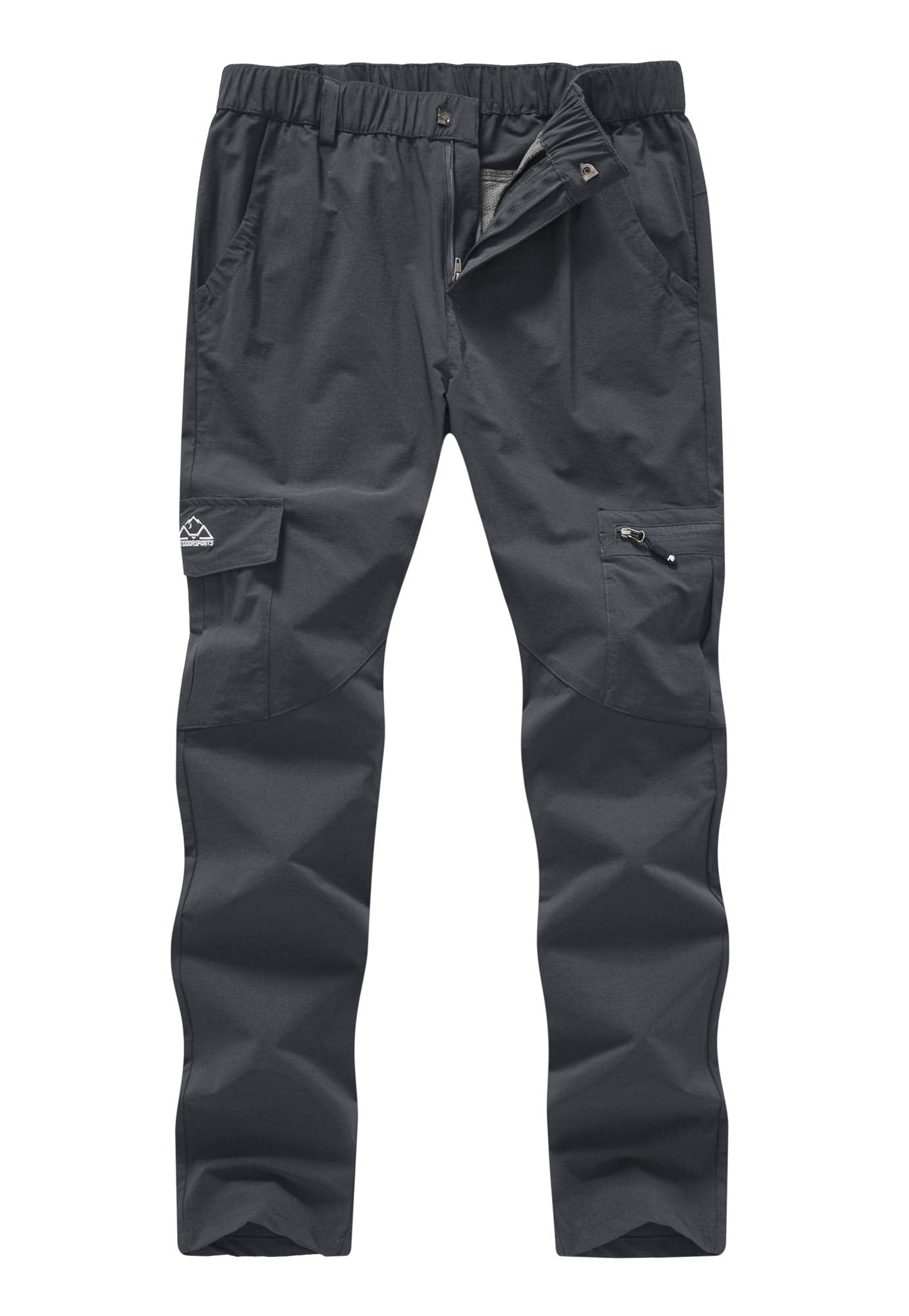 YSENTO Women's Hiking Pants Lightweight Stretch Quick Drying UPF 50 Camping Travel Work Cargo Pants 6 Pockets Dark Grey Size XL