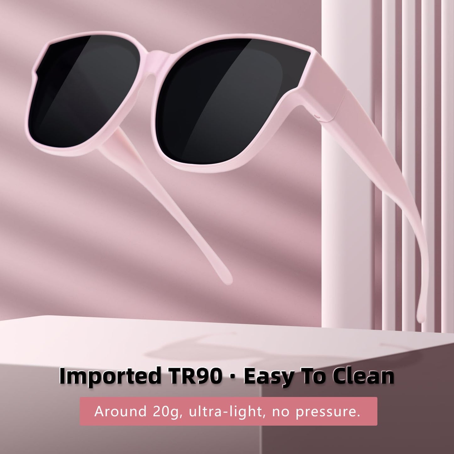 EYEBUDDY Fit Over Glasses Sunglasses for Kids Shades Polarized Sunglasses Oversized Square Sun Glasses Boys & Girls UV Protection