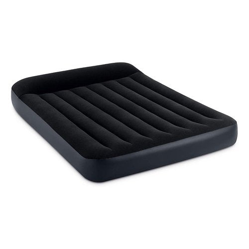 INTEX 64147ED Dura-Beam Standard Pillow Rest Air Mattress: Fiber-Tech ??Full Size ??Built-in Electric Pump ??10in Bed Height ??600lb Weight Capacity
