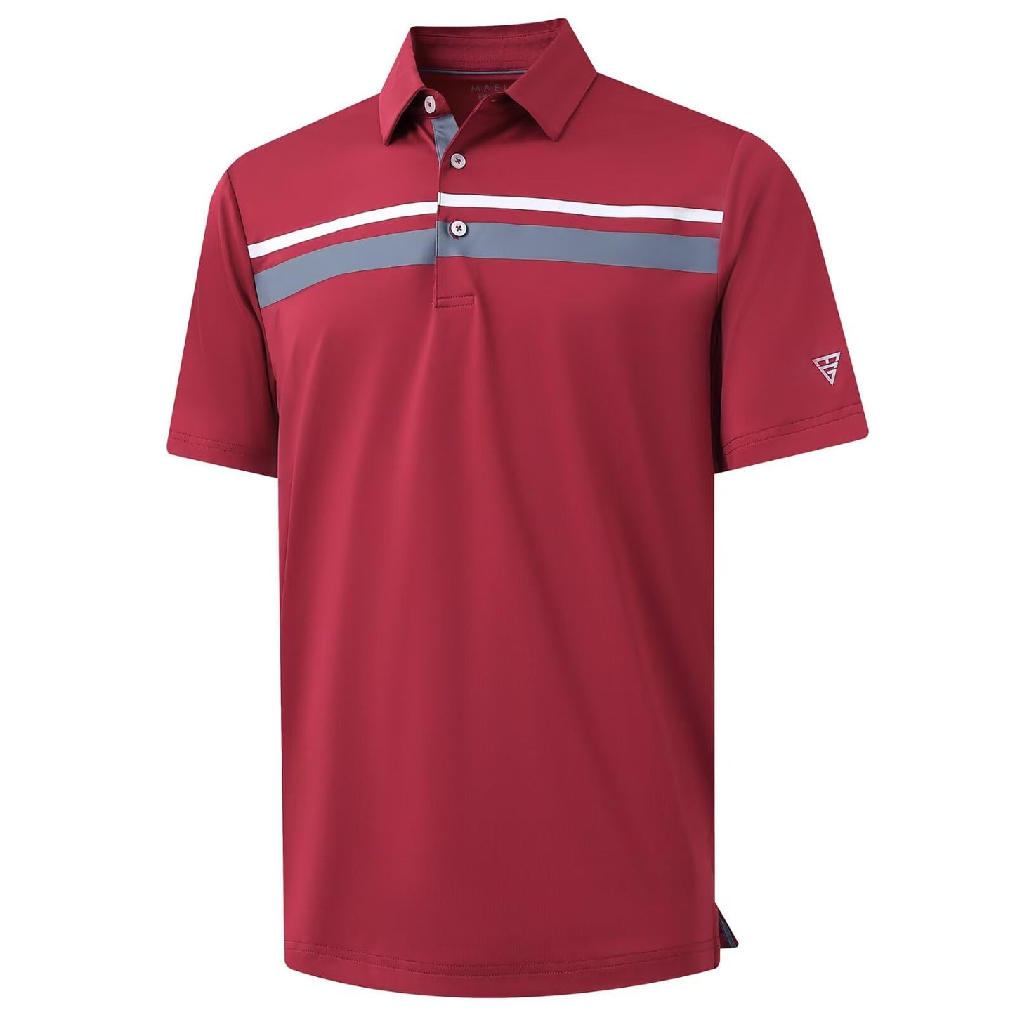 M MAELREG Mens Golf Shirts Dry Fit Short Sleeve Fashion Print Striped Casual Short Sleeve Collared Golf Polo Shirts