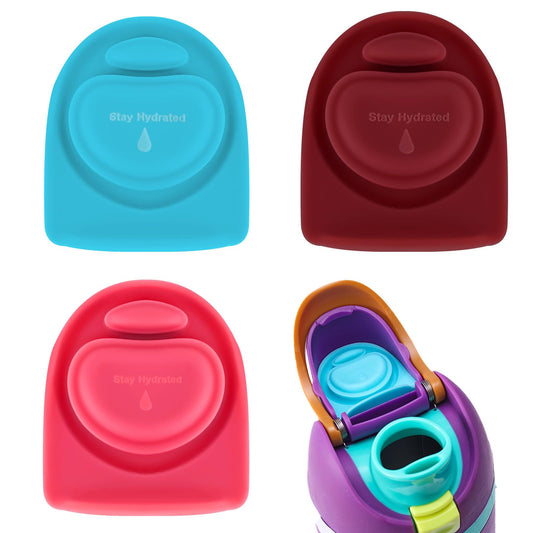 3pcs Replacement Stoppers for Owala FreeSip 24oz 32oz, BPA-Free Silicone Bottle Lid Replacement Parts for 19/24/32/40oz Bottle Mouth Plug Seal Gaskets Accessories (Blue, Carmine, Wine Red)