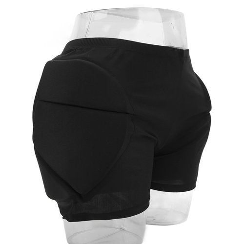 Protective Shorts Nylon and EVA Skin Friendly Heat Protective Short Pants for Cycling Ski Sports (XXL) Black