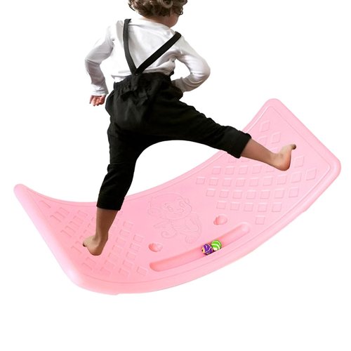 Wobble Board,Balance Board,2025 New Curved Rocking Seesaw Balance Boards Balance Popping Board Non Slip Sensory Training Balance Beam Equipment For 𝐁oys 𝐆irls, Hold Up To 25Kg For Indoor Use