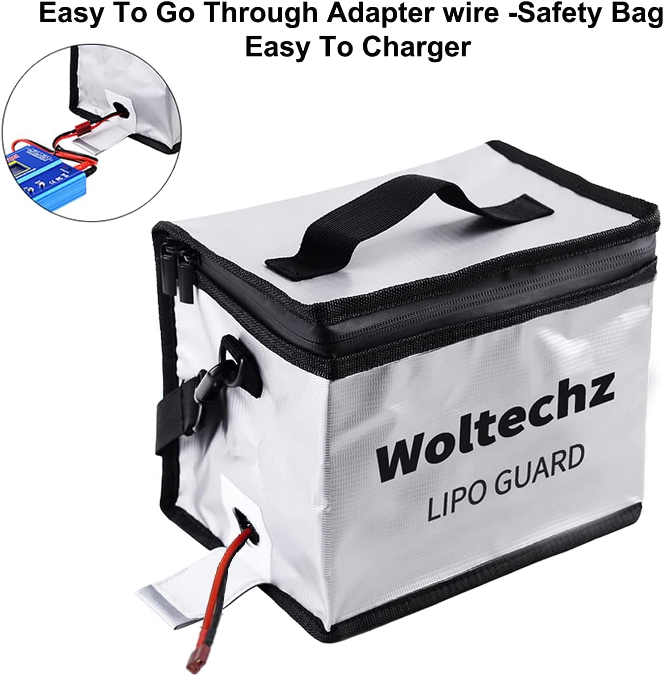 2Packs 11.1V Airsoft Battery 1600mAh 30C Rechargeable Lipo Battery 2S-3S Balance Charger/Lipo Safe Bag with Mini Tamiya Connector for Airsoft Guns Rifle
