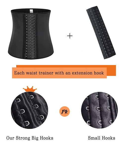 GainKee Latex Men Waist Trainer Corsets With Steel Bone Sweat Sauna Suit For Fitness (Medium)