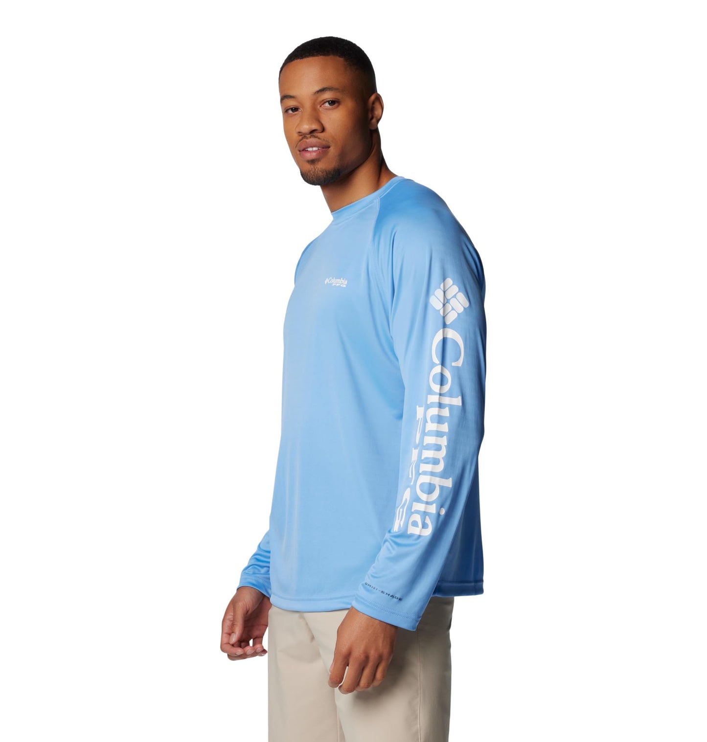 Columbia Men's PFG Terminal Tackle Long Sleeve Fishing Shirt, White Cap/White Logo, 2X Tall