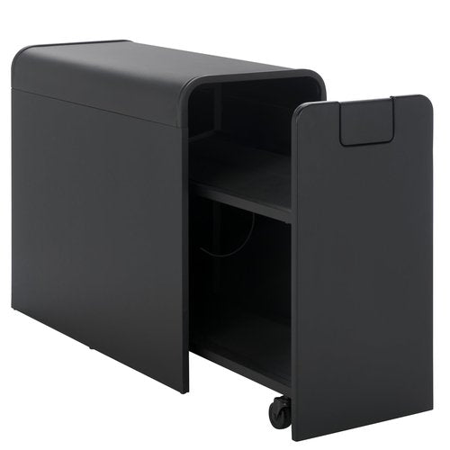 SEI Furniture Sidekick Rolling Workout Equipment Rack – Hidden Weight Storage Organizer with Hooks & Shelves for Home Gym, Yoga Mat, Kettlebell, Dumbbells – Black