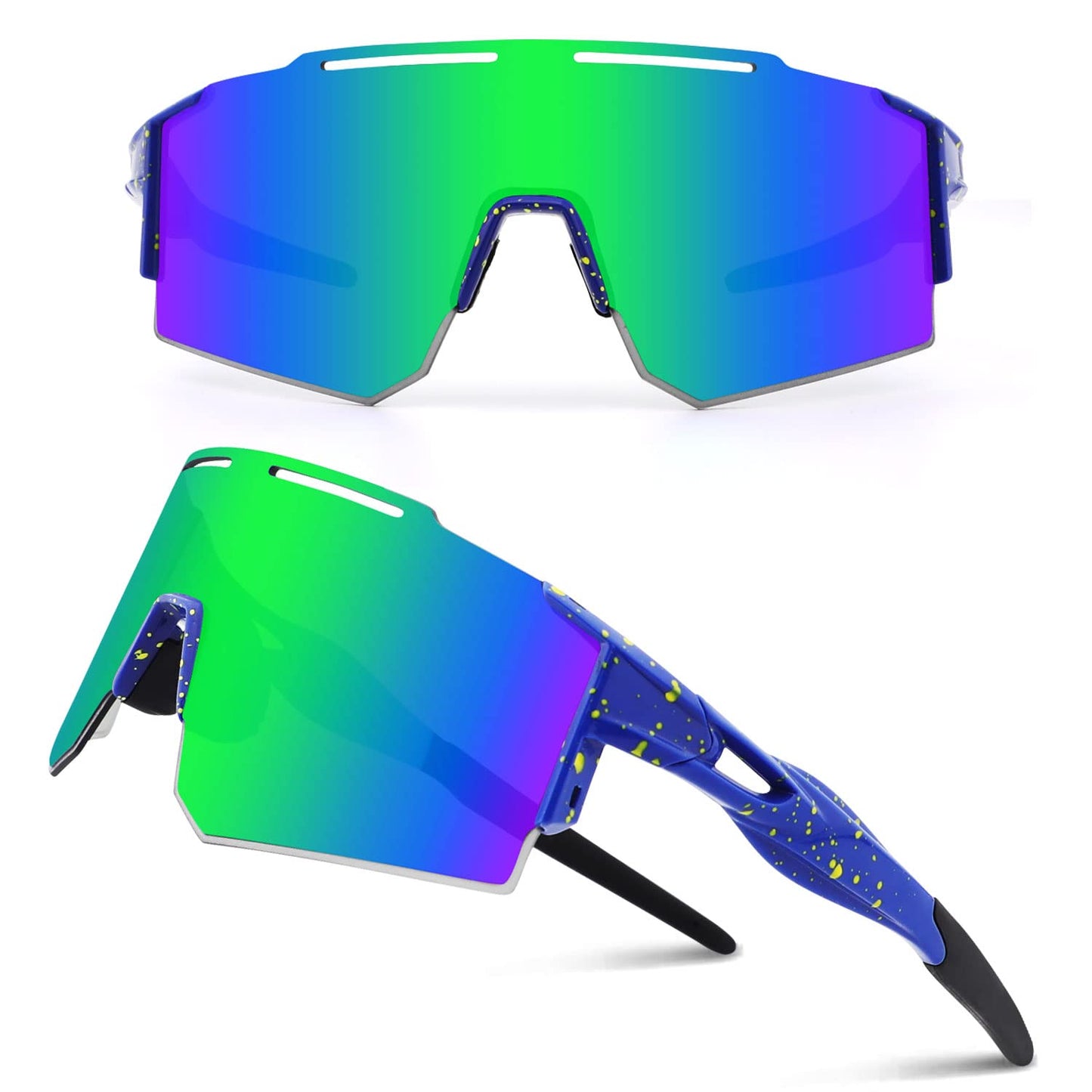 Ukoly Cycling Sunglasses with Interchangeable Nose Pad Men Women, Sports Sunglasses, Fishing Baseball Sun glasses